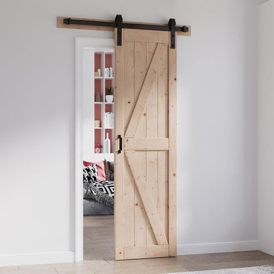 Puerta corredera granero 26x84pulg kit herrajes panel abeto K