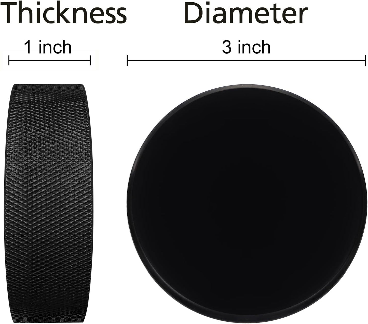18 Discos Hielo 3" Negro 6oz con 3 Bolsas Malla