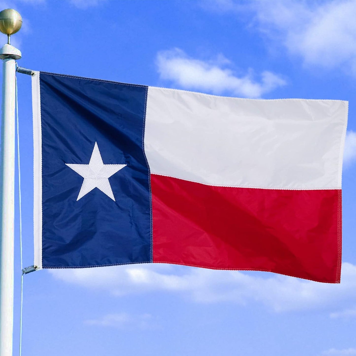 Bandera Texas 3x5ft nailon estrellas bordadas rayas latón