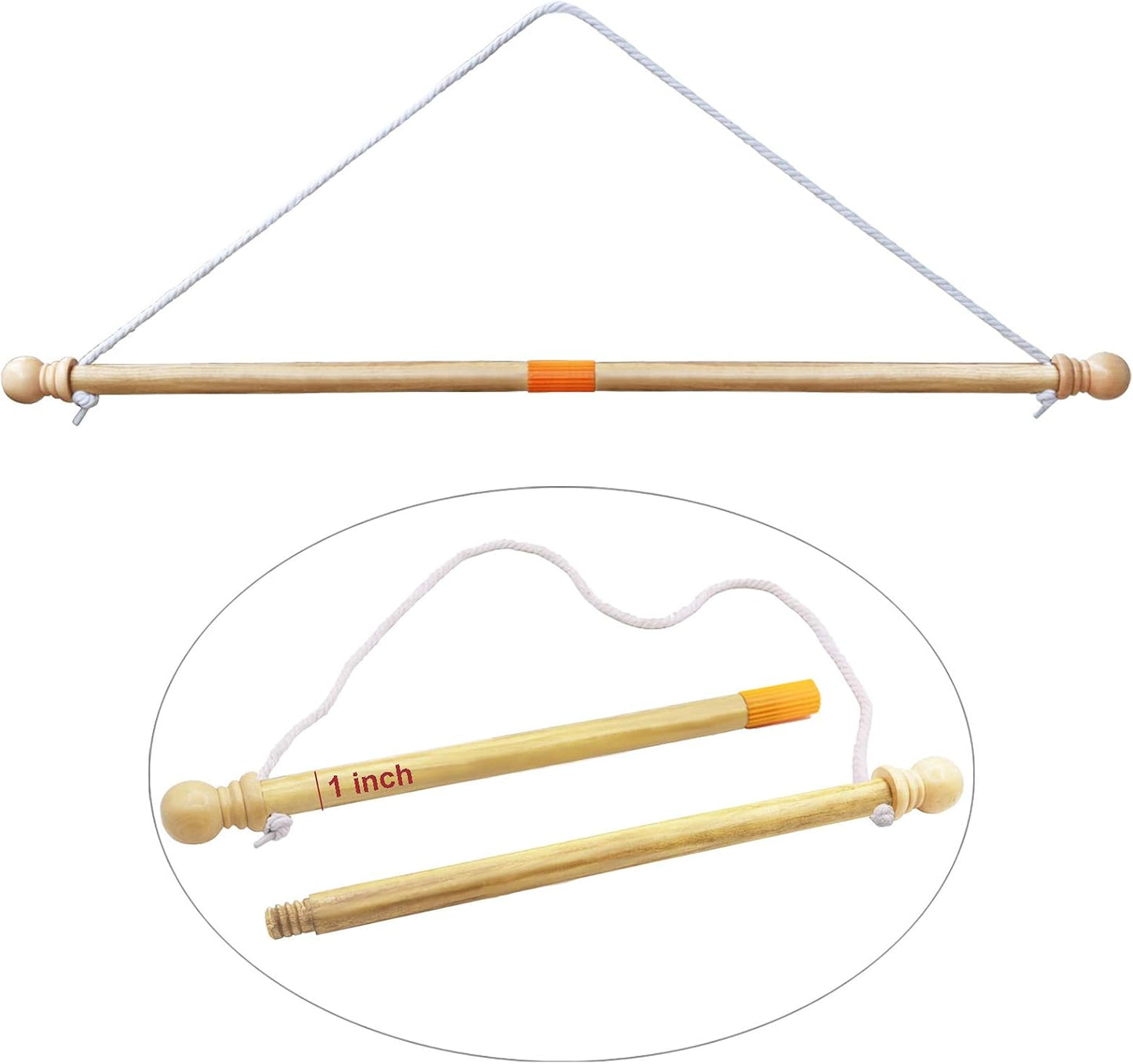 Poste bandera madera 35" colgador pared diseño 2s