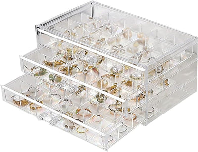 Caja organizadora aretes acrílico 3 cajones