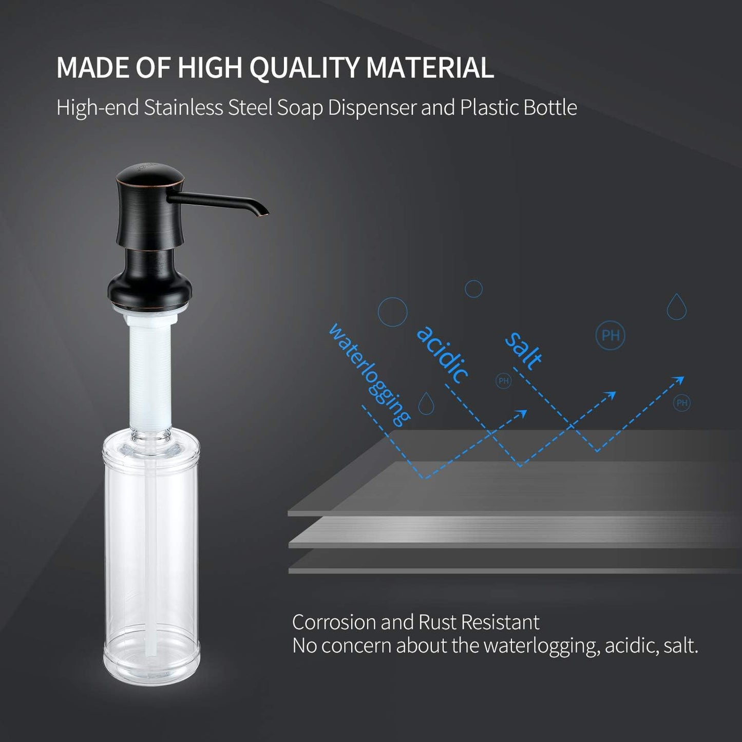 Dispensador jabón cocina acero inox con botella