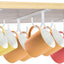 Estante rústico para tazas 12 ganchos blanco set 3