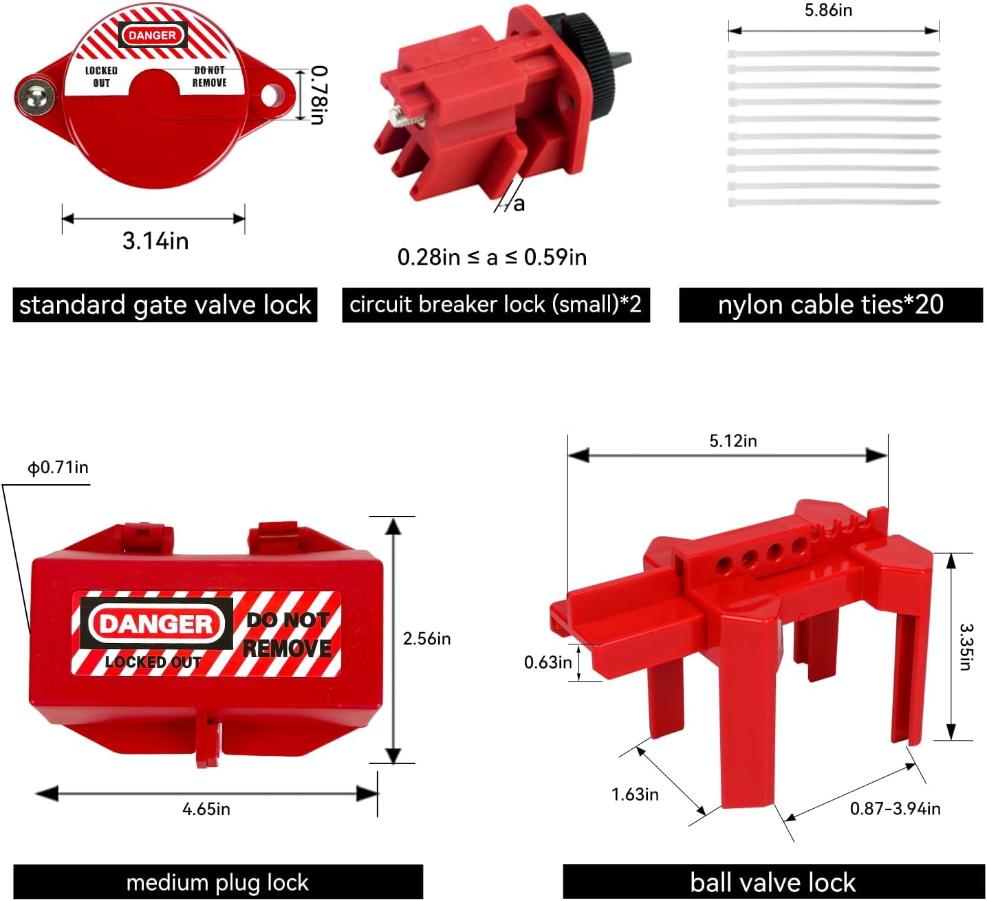 Kit candado eléctrico acero con bolsa roja