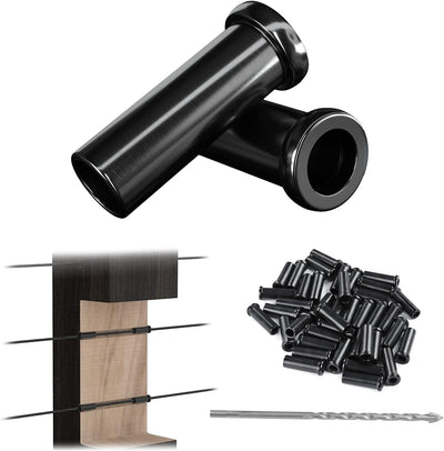Set 40 fundas acero inox T316 para barandilla cable negro