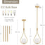 Luces colgantes doradas globo cristal blanco cocina comedor 1 pack