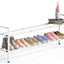 Zapatero extensible 2 niveles 18-44" metal blanco