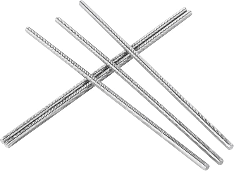 Pack 5 pernos acero inox M4 x 5.9pulg tono plateado