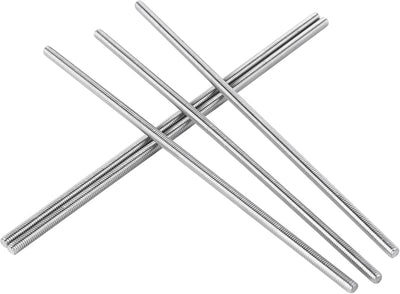 Pack 5 pernos acero inox M4 x 5.9pulg tono plateado