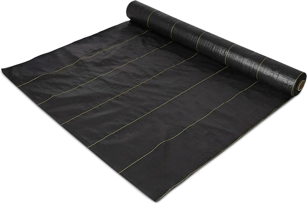 Cubierta suelo tejida 3.2oz negro 4x100pies tela duradera