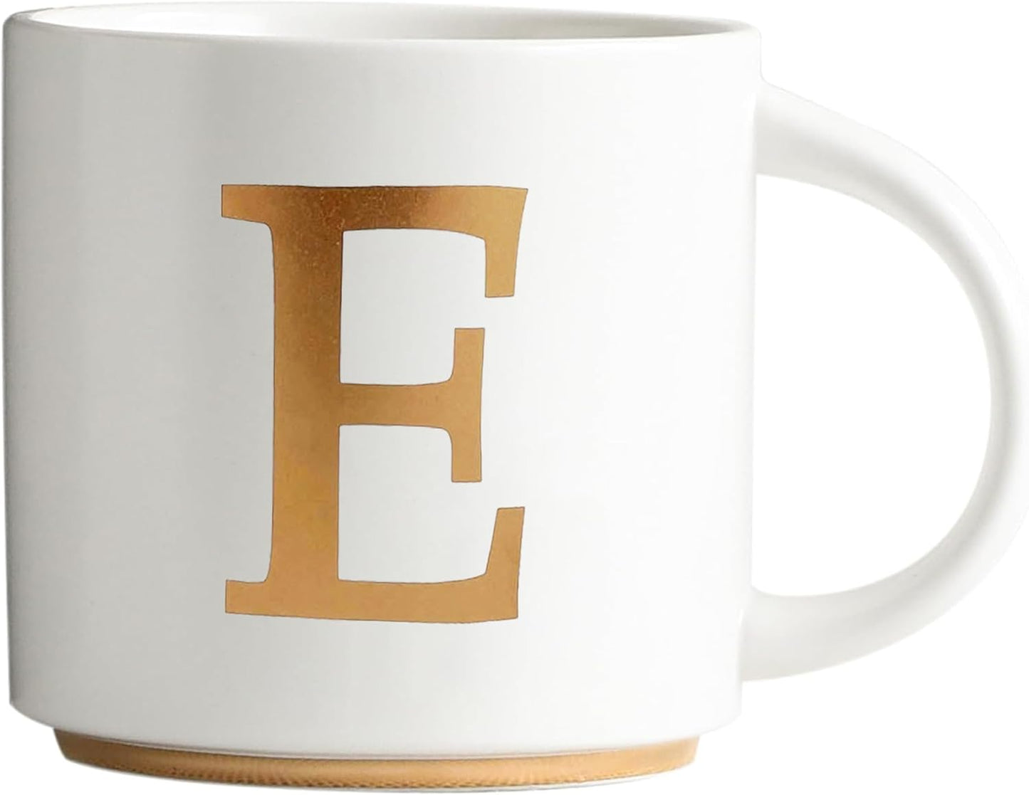 Taza cerámica monograma dorado 15oz con caja