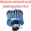 Filtro aire Turbo Vent cono azul 0.472pulg