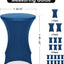 2 Cubremesas Spandex Azul para Mesa Alta 30" Fiesta Dj Bar