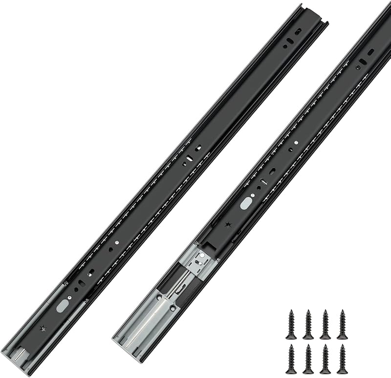2 Pzas correderas cajones negras 16" resistentes 100lb