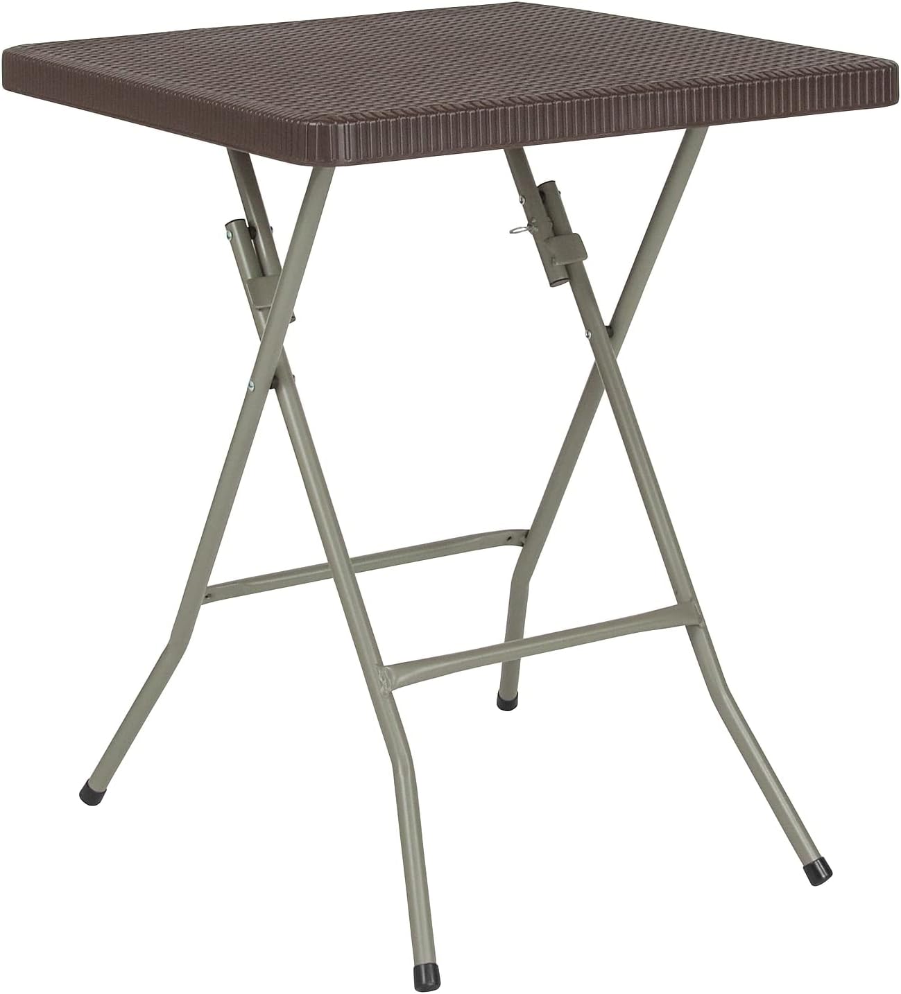 Mesa plegable cuadrada ratán marrón 1.95ft