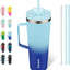 Vaso térmico acero inox con asa tapa pajilla 770ml