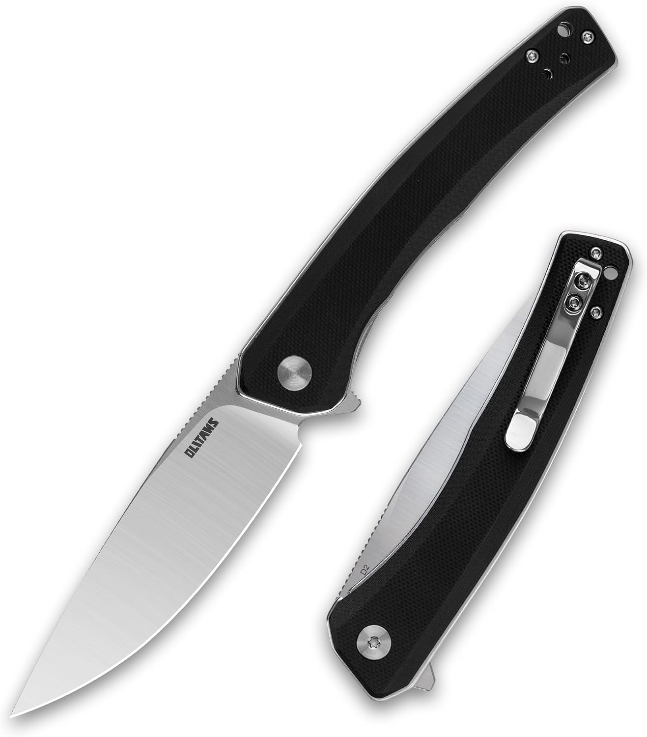 Cuchillo plegable G066 D2 mango G10 blanco camping