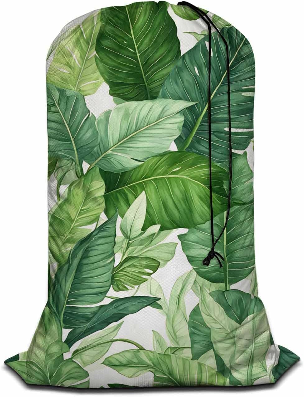 Bolsas lavandería gran capacidad con cordón hojas tropicales