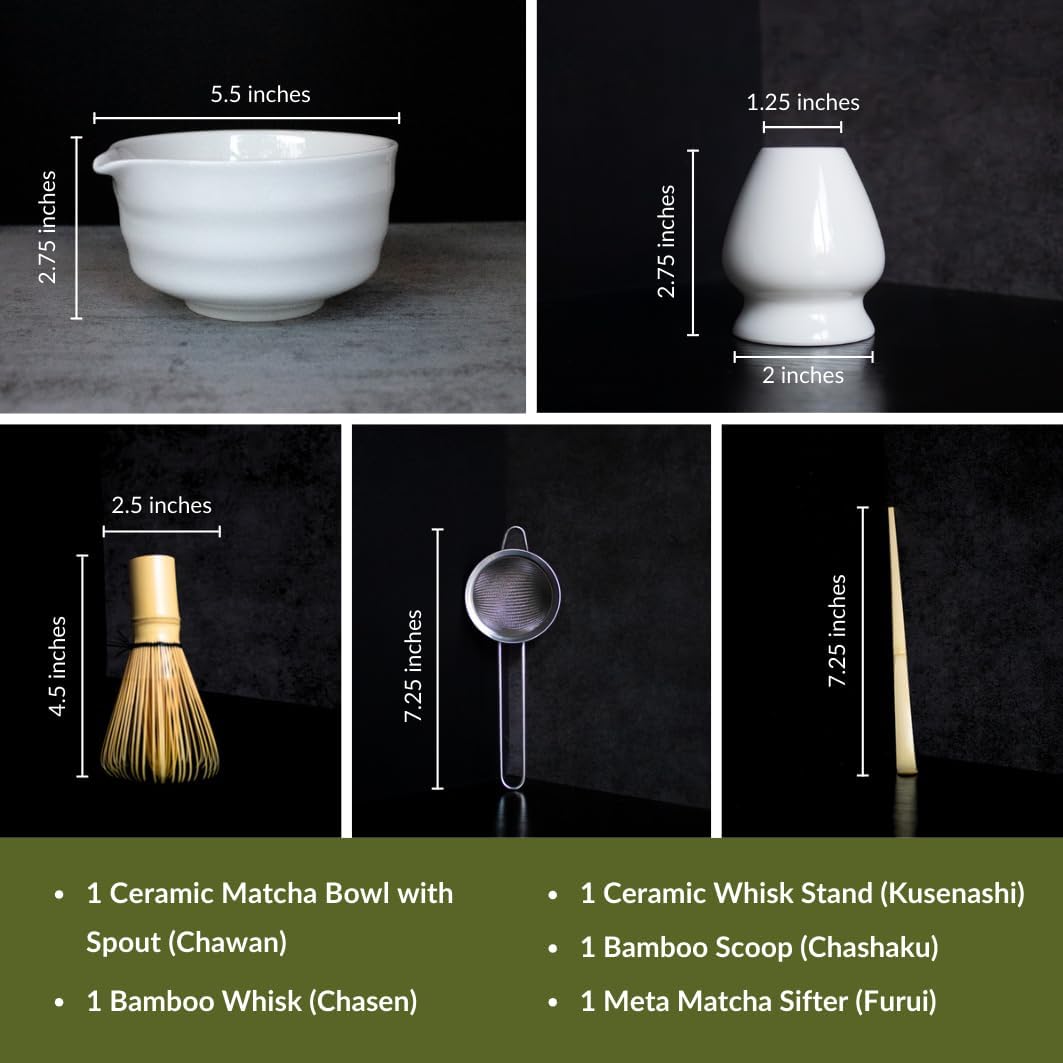 Set té Matcha con batidor, cuenco y tamiz