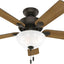 Ventilador techo 44" luz LED color bronce 5 cuchillas