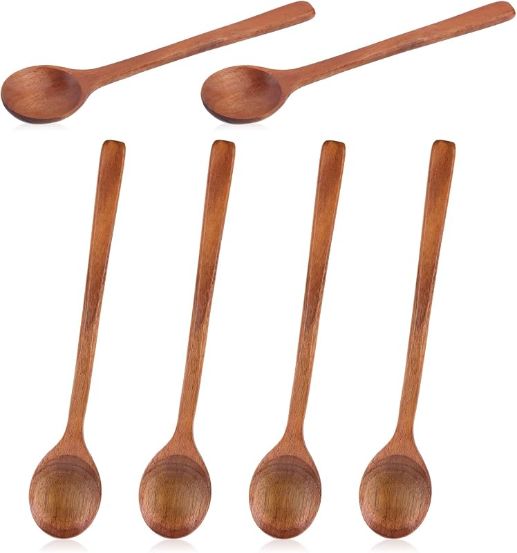 6 Cucharas Madera Mini para Postre Café Té Miel