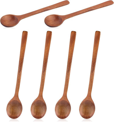 6 Cucharas Madera Mini para Postre Café Té Miel
