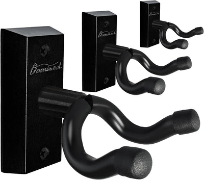 Soporte pared guitarra forma U madera negra set 3