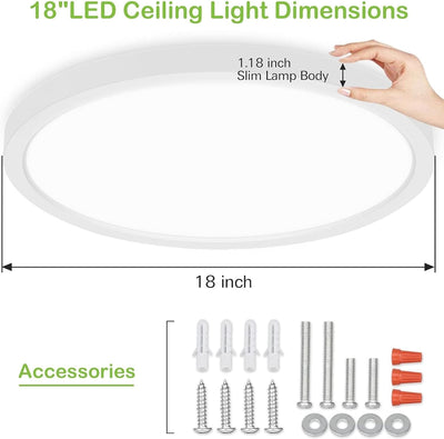 Luz Led Plana Redonda 18pulg Blanco 32w
