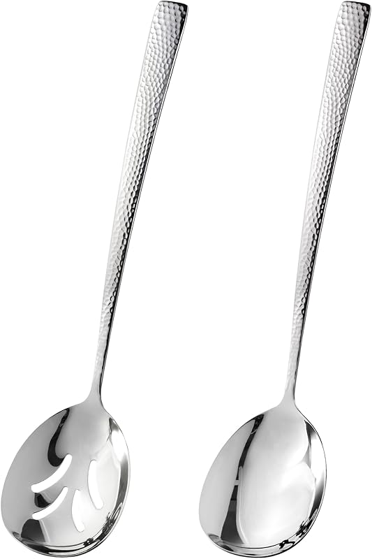 Cuchara servir acero inox ranurada 13pulg set 2