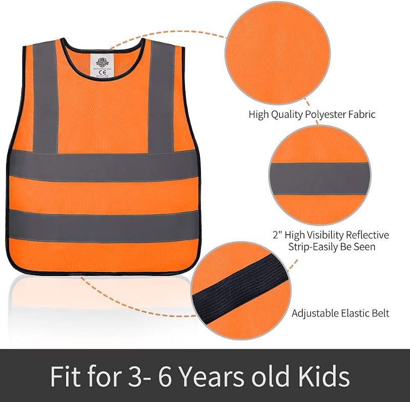 Chaleco seguridad niños alta visibilidad con tiras reflectantes