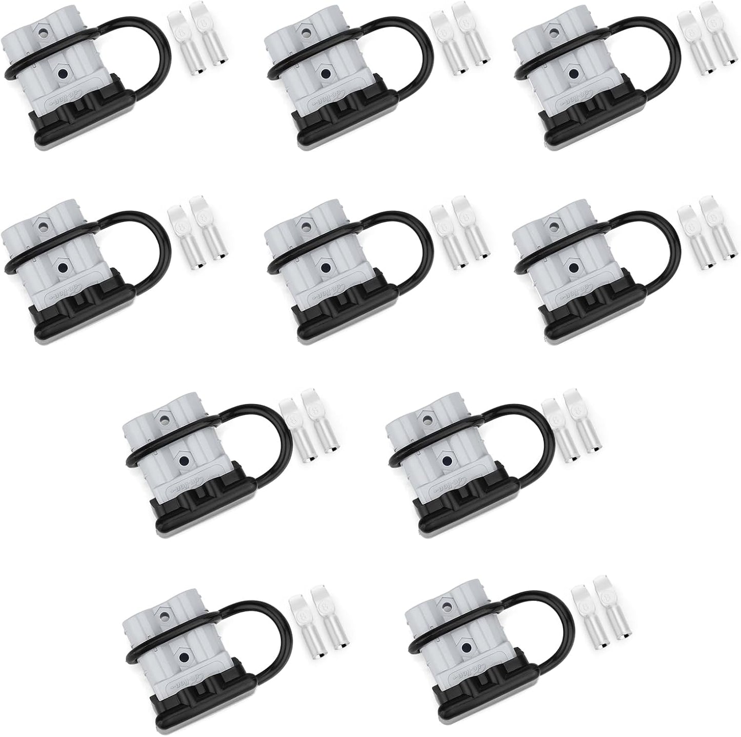10 Pzas Conector Batería 50A 8awg Cabestrante Gris