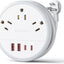 Regleta alimentación viaje 20W 3 tomas 4 puertos USB