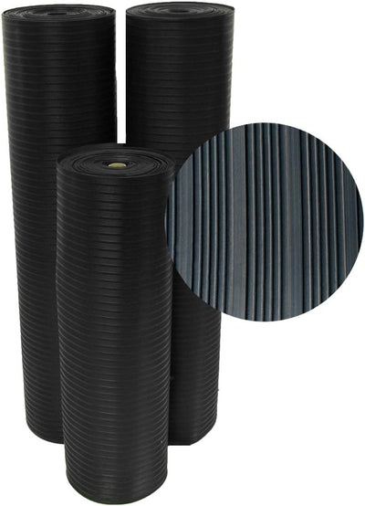 Alfombrilla goma corrugada 48pulg x 4x4ft color negro