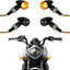 Señales giro motocicleta lente ahumado LED metal 4uds