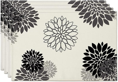 Set 4 manteles rectangulares impermeables arpillera color negro