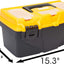 Caja herramientas plástico 15.5" bandeja extraible negro