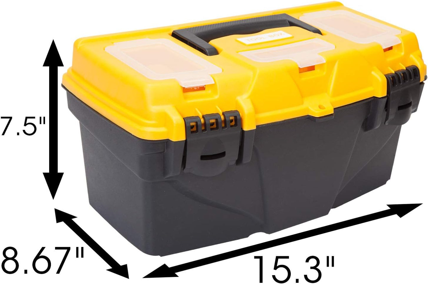 Caja herramientas plástico 15.5" bandeja extraible negro