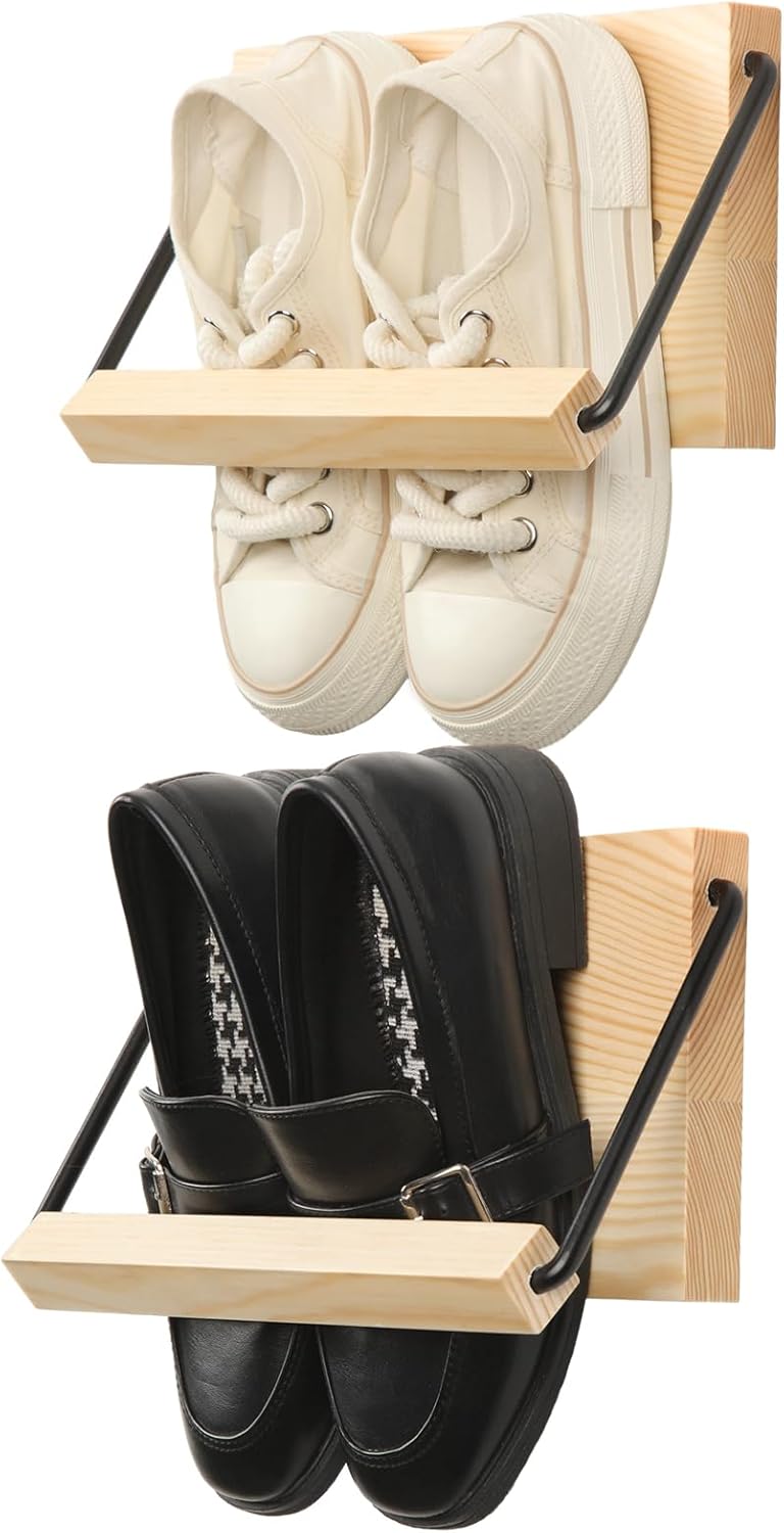 Organiz. zapatos pared 2uds madera moderno compacto