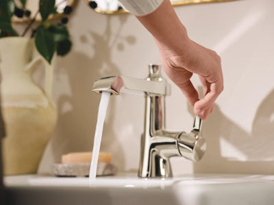 Grifo baño un solo orificio níquel pulido