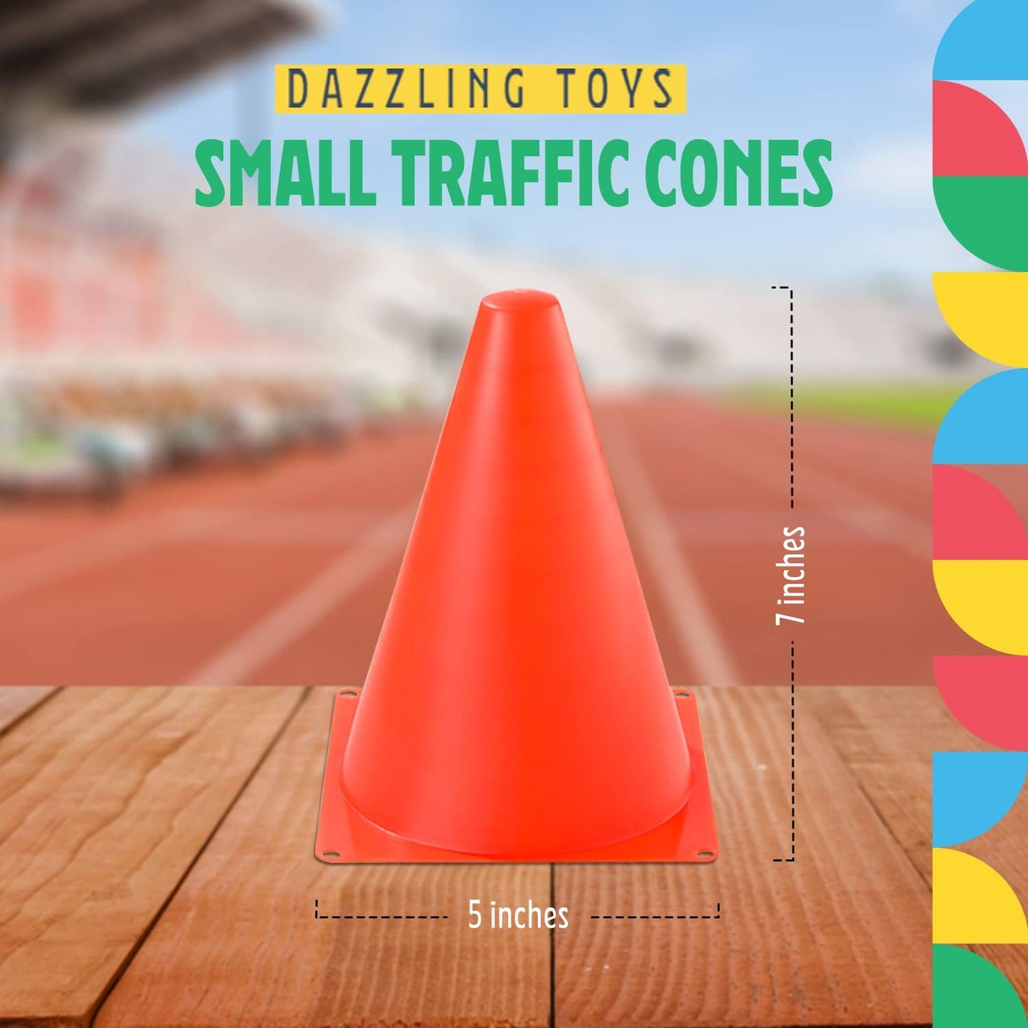 Mini conos naranjas deportivos 7" para fútbol