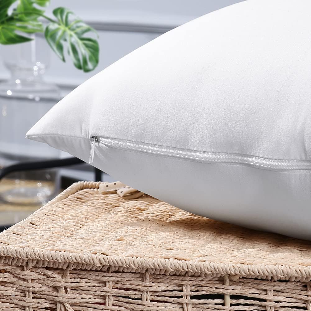 4 Pzas Almohadas Exteriores 20x20pulg Impermeables Blanco