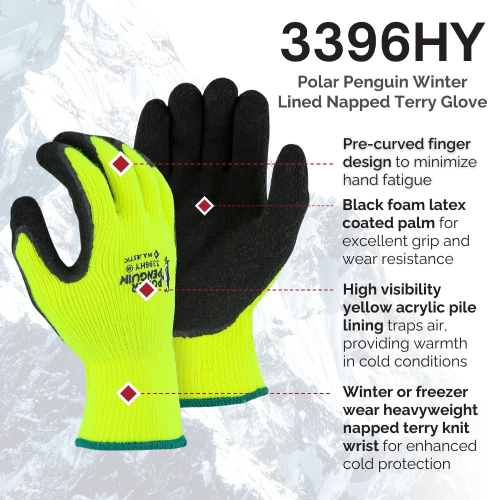 Guante felpa invierno palma látex espumado 12uds