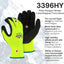 Guante terry invierno palma látex 12uds Hiviz amarillo
