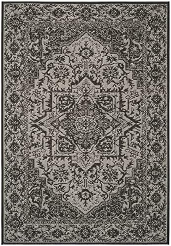 Alfombra decorativa 2.2x4ft gris claro y carbón