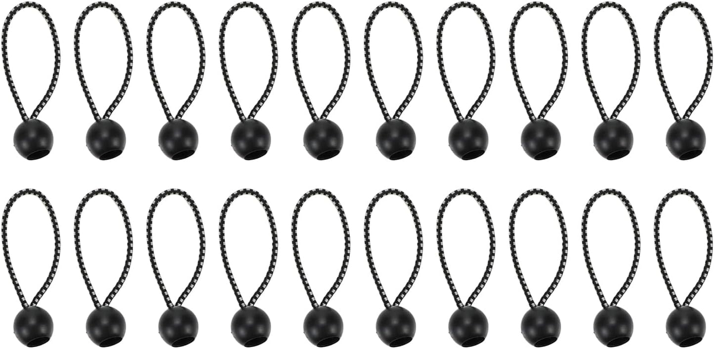 20 Bolas Elásticas Lona 3pulg Almacenamiento Negro Blanco