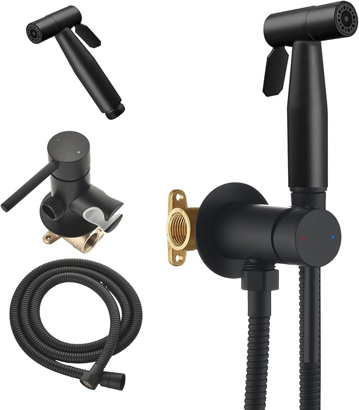 Pulverizador bidé negro acero inox ajustable 2 modos
