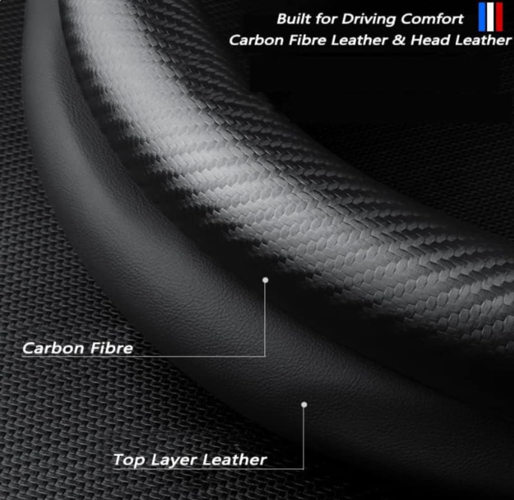 Funda volante coche comp Audi cuero textura carbono