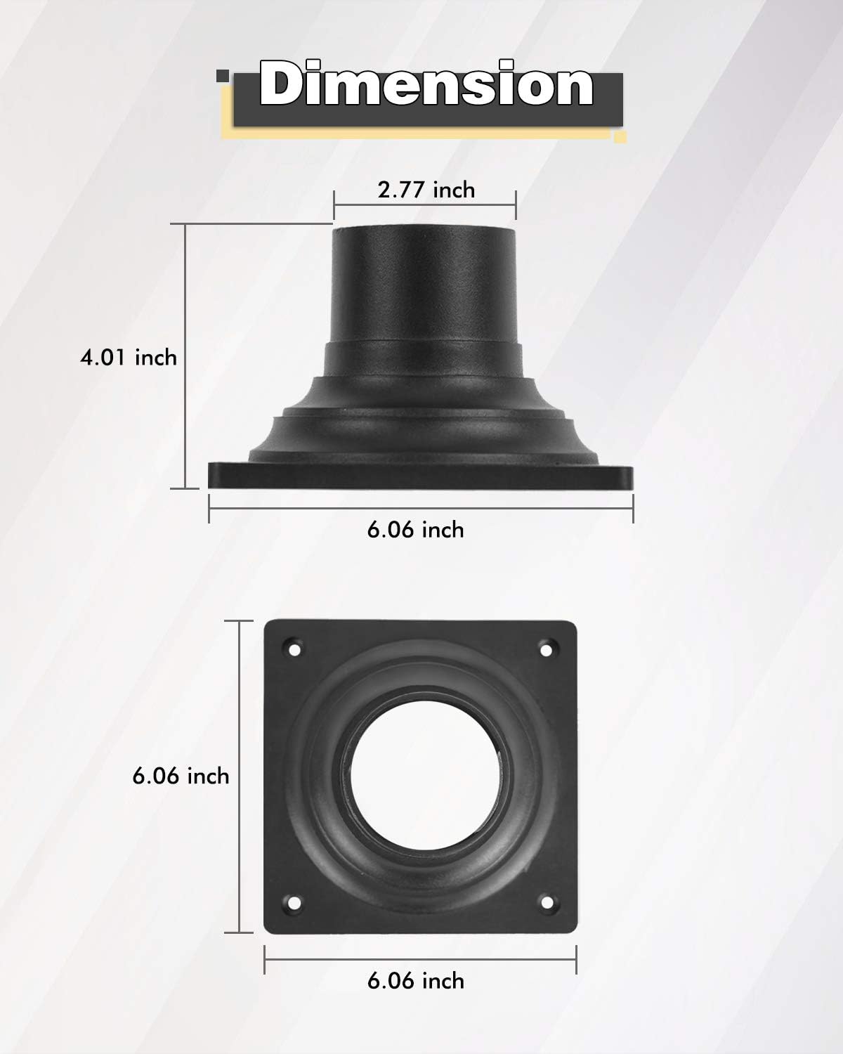 Base montaje muelle adaptador luz poste aluminio fundido negro
