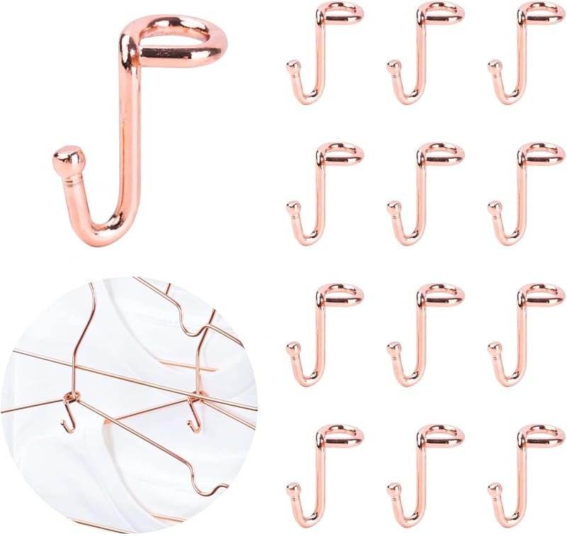 Percha ropa 36uds ganchos metal extensores color oro rosa