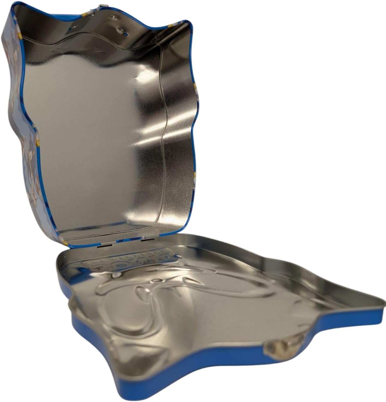Lata forma cabeza Sonic con bisagras tapa asa azul
